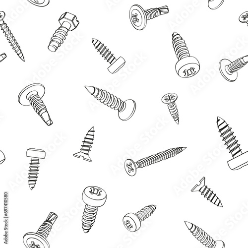 self-tapping screw nut washer
seamless pattern