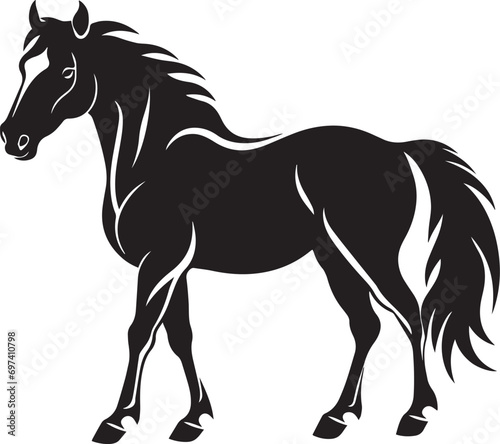 Horse silhouette vector illustration. Horse silhouette  Icon and Sign.