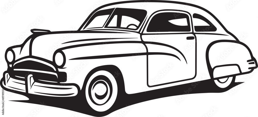 line retro car logo vector illustration. line retro car logo, Icon and Sign.
