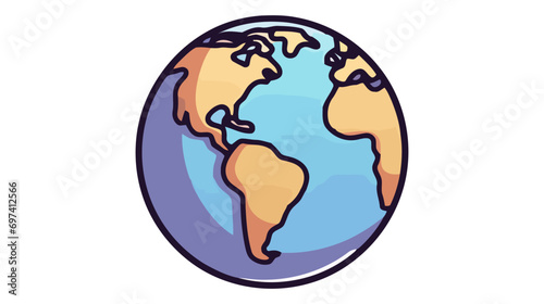 Flat planet Earth icon. Vector illustration for web banner  web and mobile  infographics