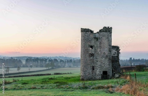 Ancient Castle and Irish Landscape, Oughterard, Ireland