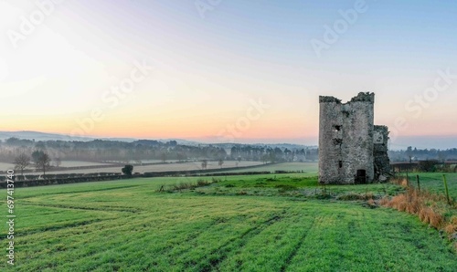 Ancient Castle and Irish Landscape, Oughterard, Ireland
