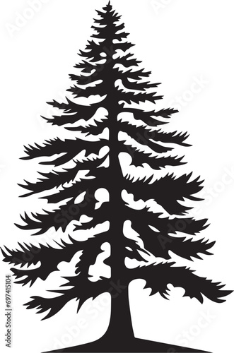 Pine tree silhouette vector illustration. Pine tree silhouette, Icon and Sign.