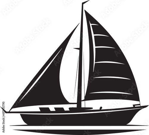 Fototapeta Naklejka Na Ścianę i Meble -  Sail silhouette vector illustration. Sail silhouette, Icon and Sign.