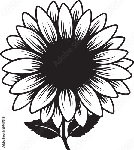 Sunflower silhouette vector illustration. Sunflower silhouette  Icon and Sign.