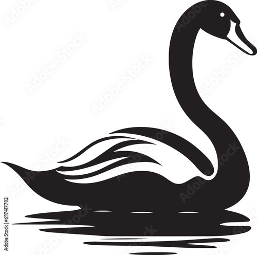 Swan silhouette vector illustration. Swan silhouette  Icon and Sign.