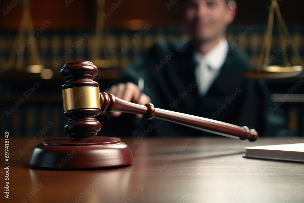 Pursuing Justice: Courtroom Scene with Lawyer Pursuing Justice: Courtroom Scene with Lawyer