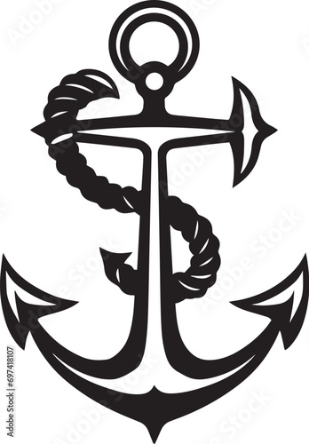 Trusty Anchor silhouette vector illustration. Trusty Anchor silhouette, Icon and Sign.