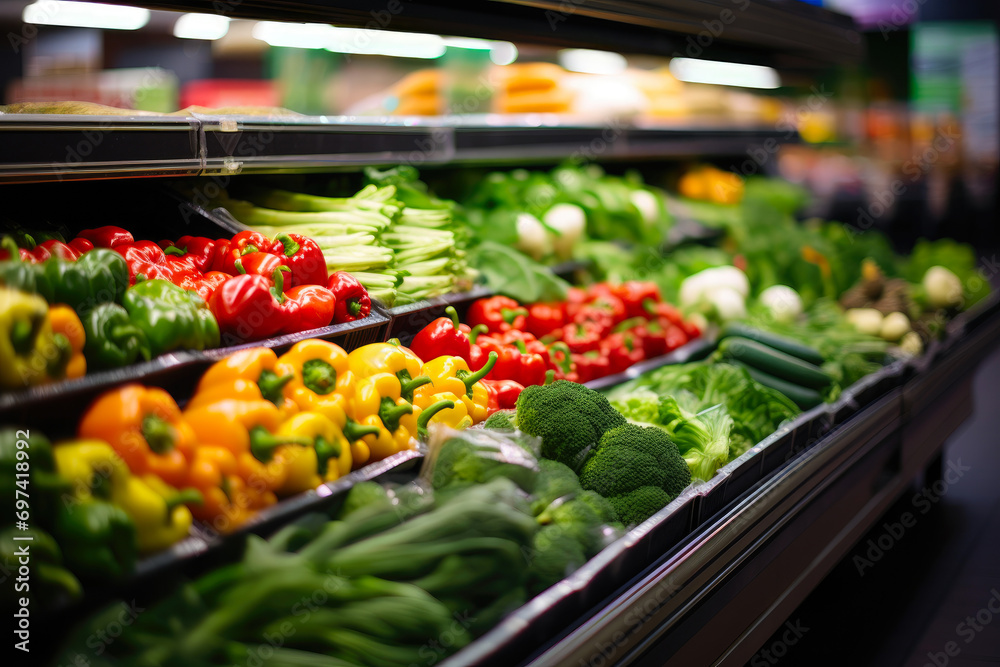 Cool Crispness: Refrigerated Supermarket Harvest