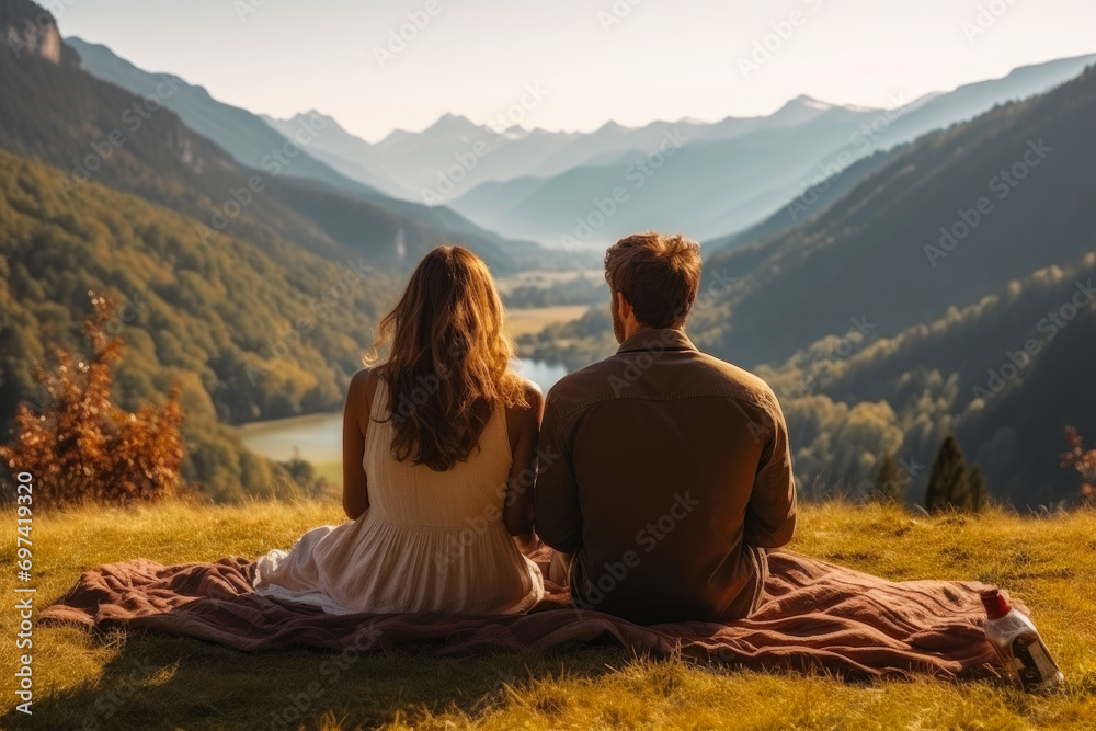 Back-to-Nature Love: Young Couple in Dolomites Paradise