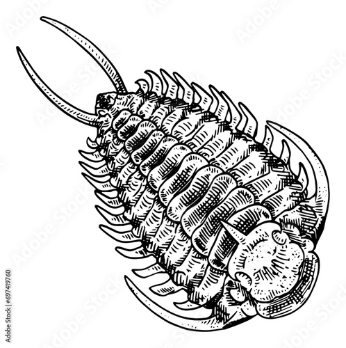 Trilobite - vector illustration of extinct animal