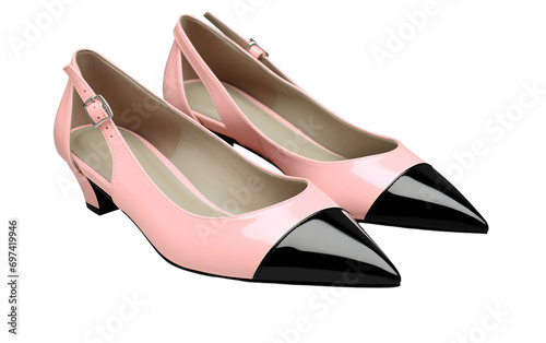 Elevate Your Look with Pointed Toe d'Orsay Flats' Subtle Glamour Isolated on Transparent Background PNG.