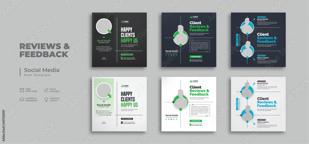Clientform Banner Client testimonials or customer feedback social media post web banner ...
