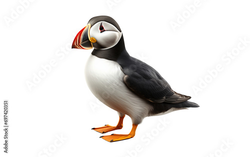 Puffin's Playful Seaside Soiree Isolated on Transparent Background PNG. © Saad