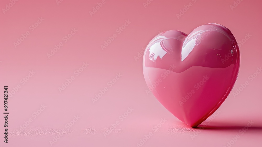 A Heart Amidst Artistic Splashes, A Symbol of Love and Passion Captured in a Vivid, Textured Pink Background