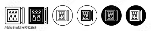 mini bar icon. small domestic household freeze to make beer and whiskey alcohol beverage cool in hotel room. mini bar with soda bottle and soft drink cooler fridge symbol. mini kitchen freezer vector