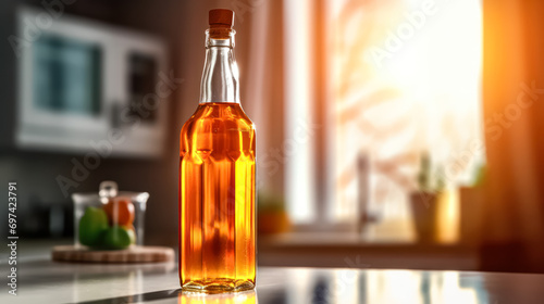 Savor the essence of homemade apple cider vinegar in a bottle