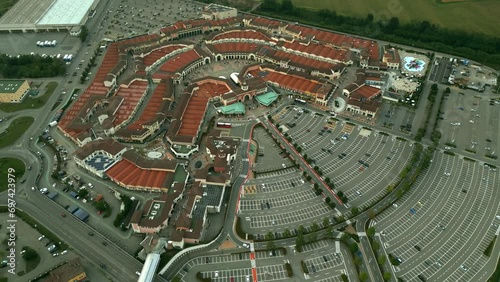 Aerial view of an Italian outlet in Serravalle Scrivia, Italy photo
