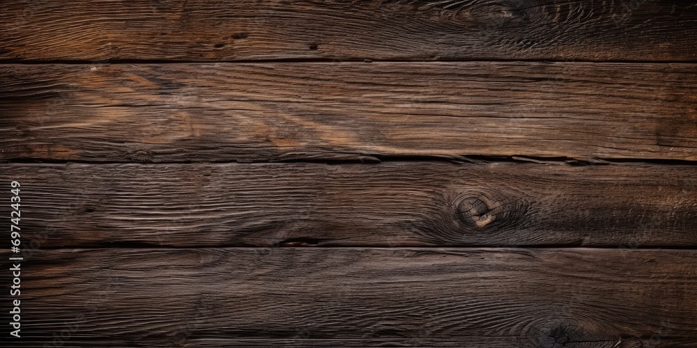 Fototapeta premium Dark Old Wood Texture or Background Top View