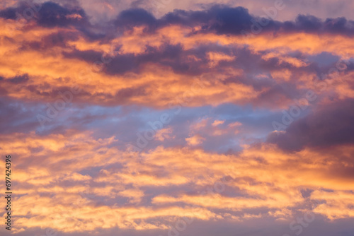 Fototapeta Naklejka Na Ścianę i Meble -  Colorful clouds against blue sky during sunset or sunrise