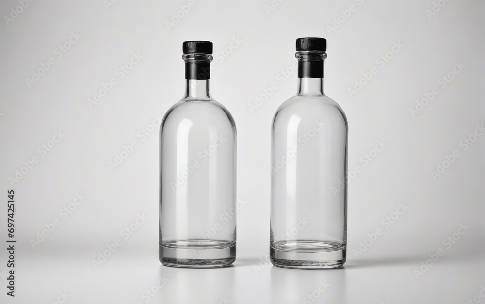 Botellas de vidrio vacía sobre fondo blanco Botellas de vidrio vacía sobre fondo blanco