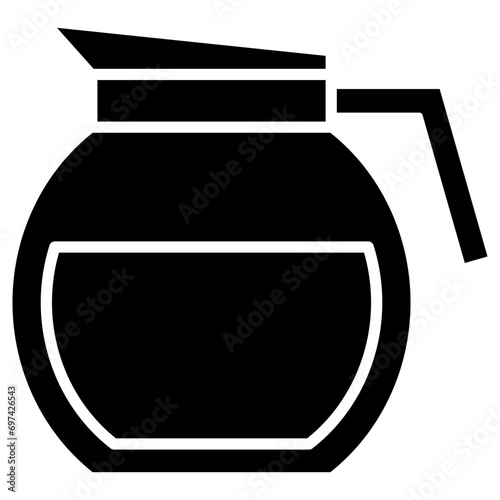 Coffee jug, coffeepot glyph solid icon