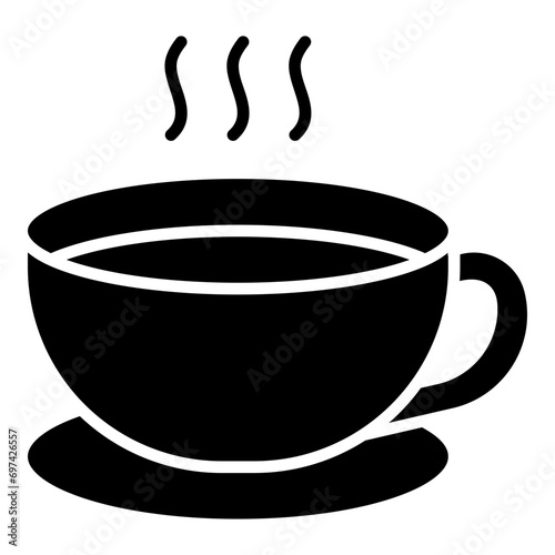  Cup of coffee black and white glyph solid icon