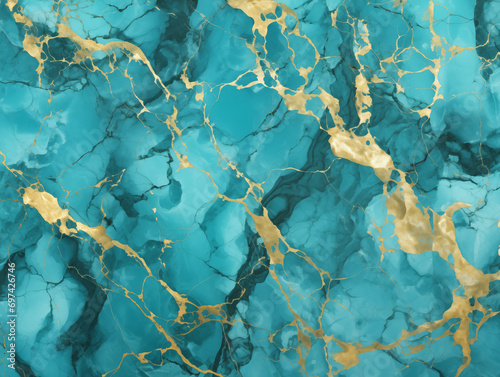 Abstract turquoise and gold marble background texture, 4k picture colorful wallpaper exotic marble, seamless pattern, dark tone