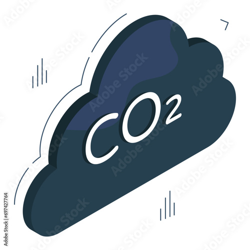 Modern design icon of co2 emission