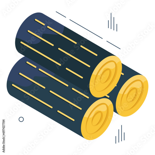 Unique design icon of wood logs