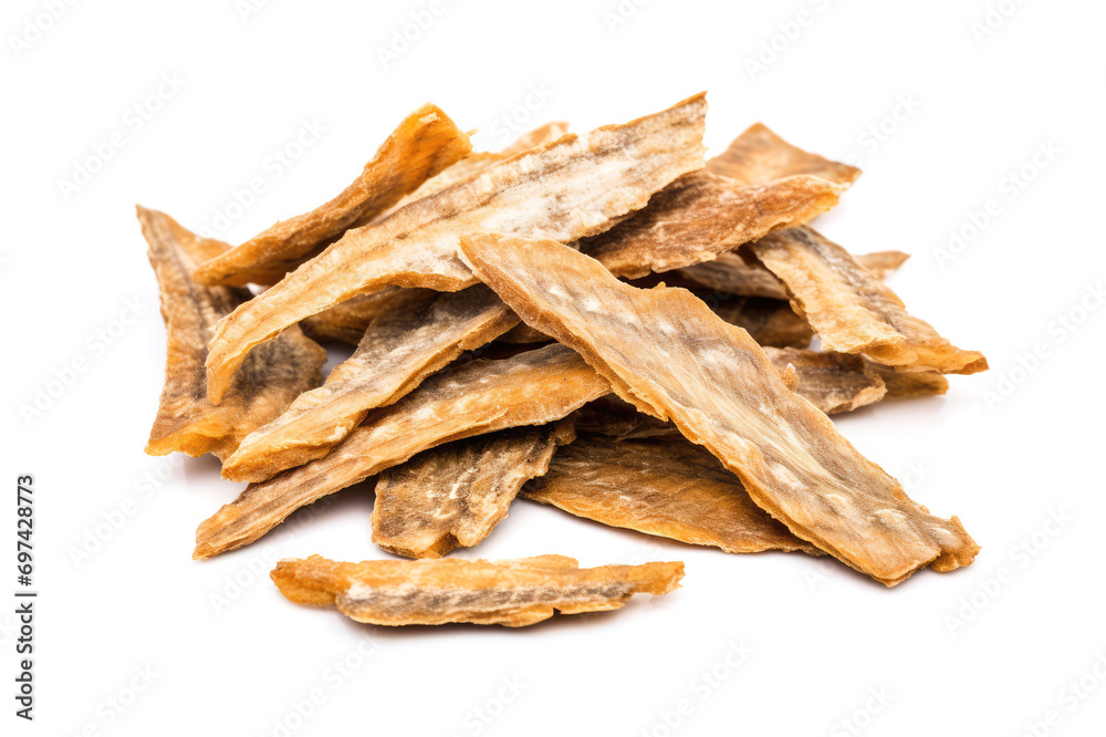 Meat Jerky Isolated, Dry Salted Chicken Slices, Small Pieces of Dehydrated Beef, Beer Snacks, Dried Pork Meat Jerky Isolated, Dry Salted Chicken Slices, Small Pieces of Dehydrated Beef, Beer Snacks, Dried Pork