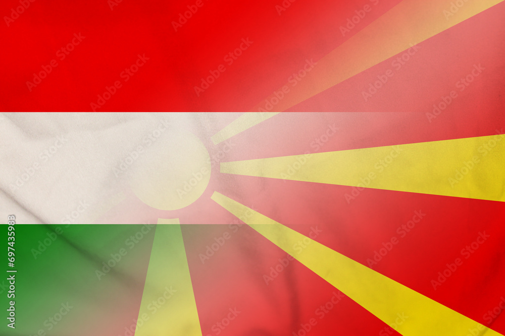 Hungary and Macedonia national flag international relations  HUN