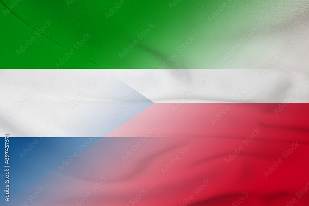 Sierra Leone and Czech Republic official flag international relations CZE SLE - obrazy, fototapety, plakaty 