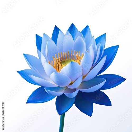 Blue water lily isolated on white