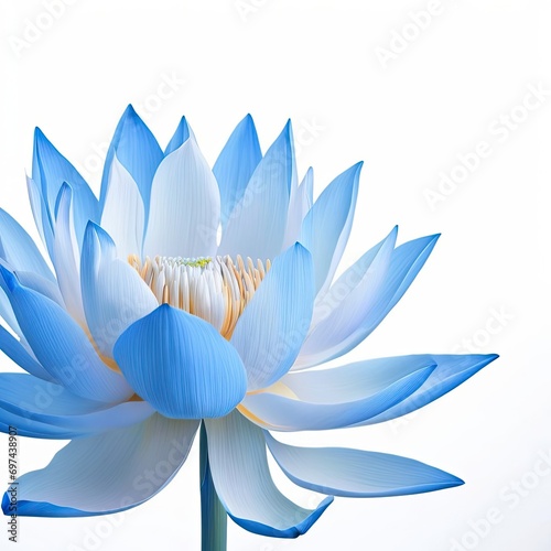 Blue water lily isolated on white
