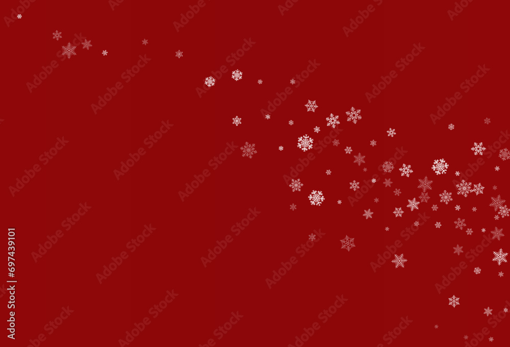 Gray Snowflake Vector Burgundy Background.
