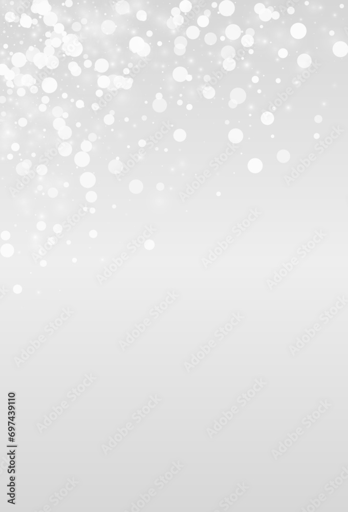 Silver Snowflake Vector Grey Background. Xmas