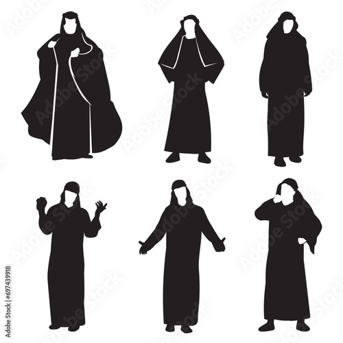 Muslim Arab man silhouette. people silhouette