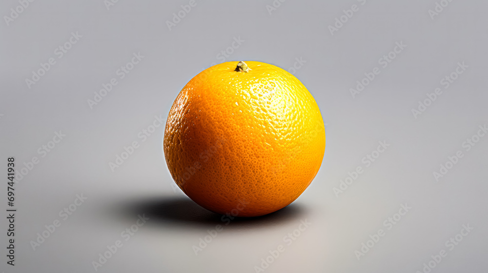 Isolated orange on a refined gray background.