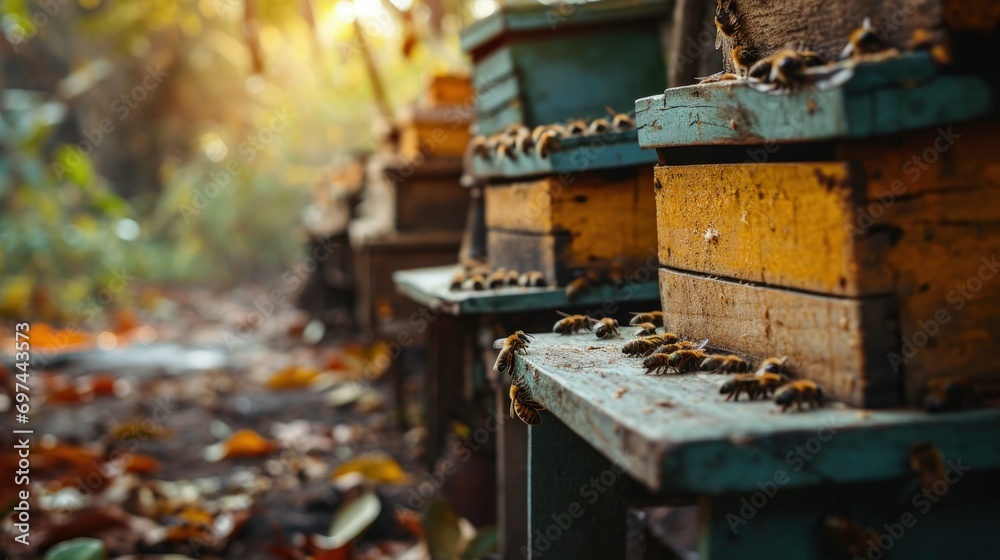 A Bunch of Beehives Sitting on Top of Each Other A Bunch of Beehives Sitting on Top of Each Other