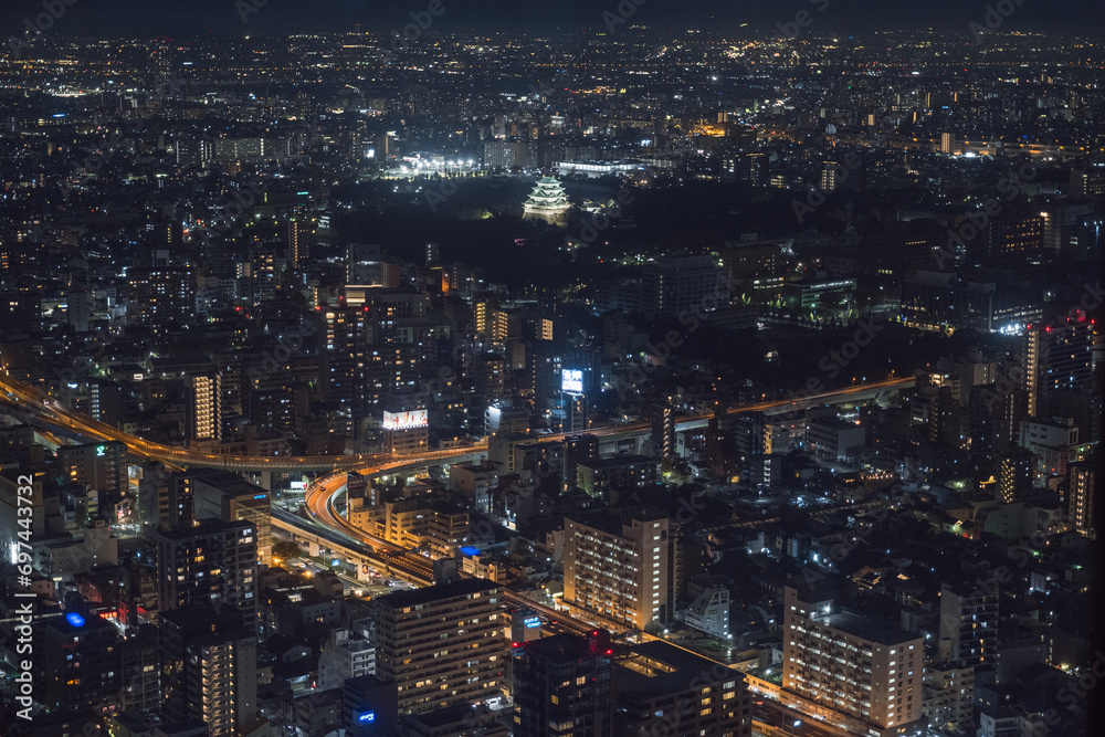 名古屋城が見える夜景