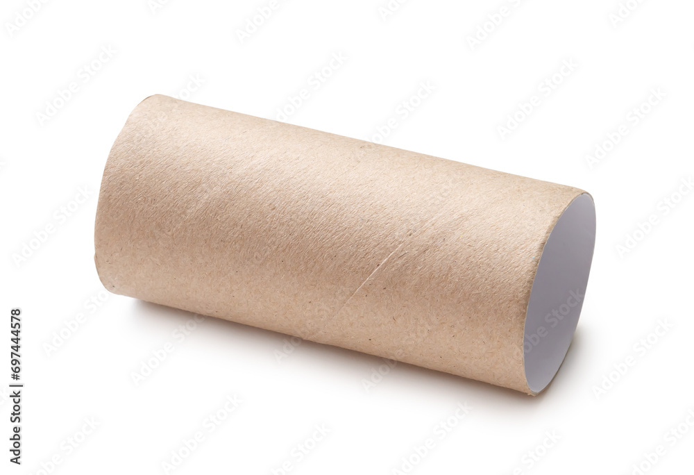 Obraz premium Single tissue paper core isolated on white background with clipping path