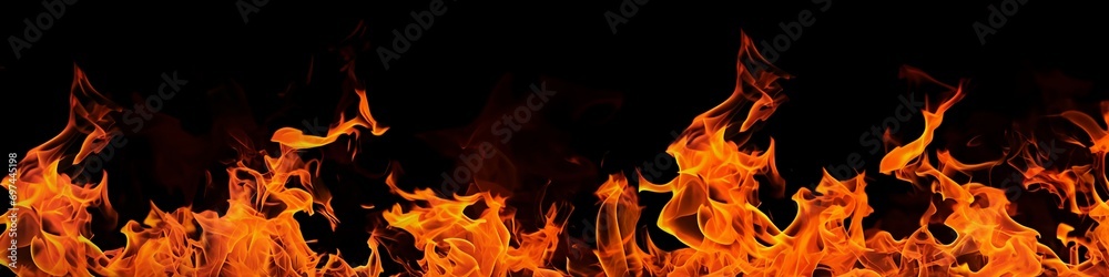 Flames of fire blazing on black background. Flames of fire blazing on black background.