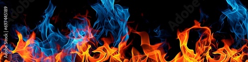 Flames and smoke on black background. © inspiretta