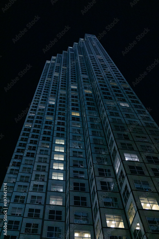 Naklejka premium Miami architecture and streets at night