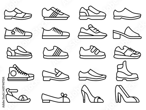 Shoes simple design icon illustration collection