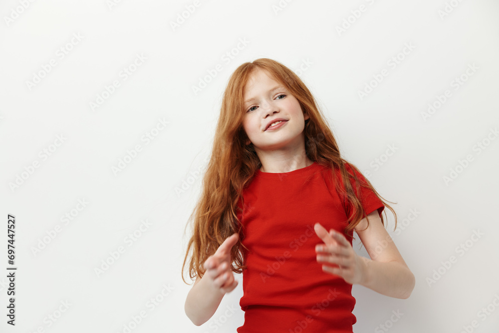 Portrait girl little fashion cute childhood beauty children person female young background