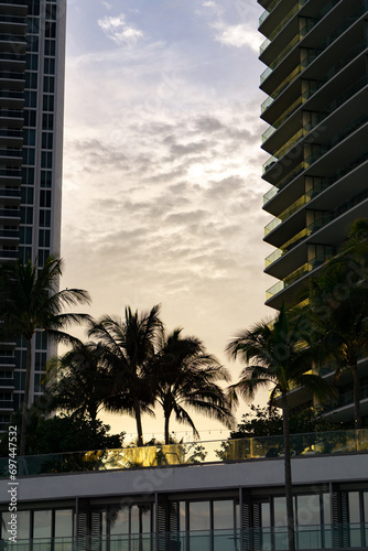 Miami Beach at sunset, beaches, sand, water and buildings © CristianB.Ph