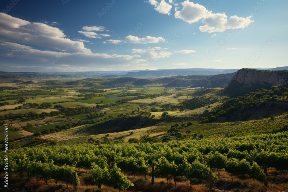 The vast vineyards of the Barossa Valley, highlighting Australia's renowned wine-producing regions. Generative Ai.