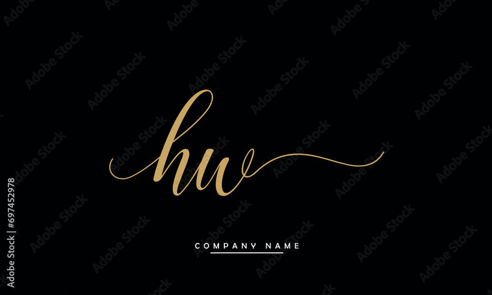 HW, WH, H, W Abstract Letters Logo Monogram